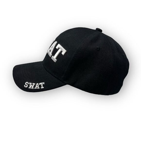 One Shot Law Enforecement SWAT Adjustable Baseball Cap Hat Black OSFM - Picture 3 of 9